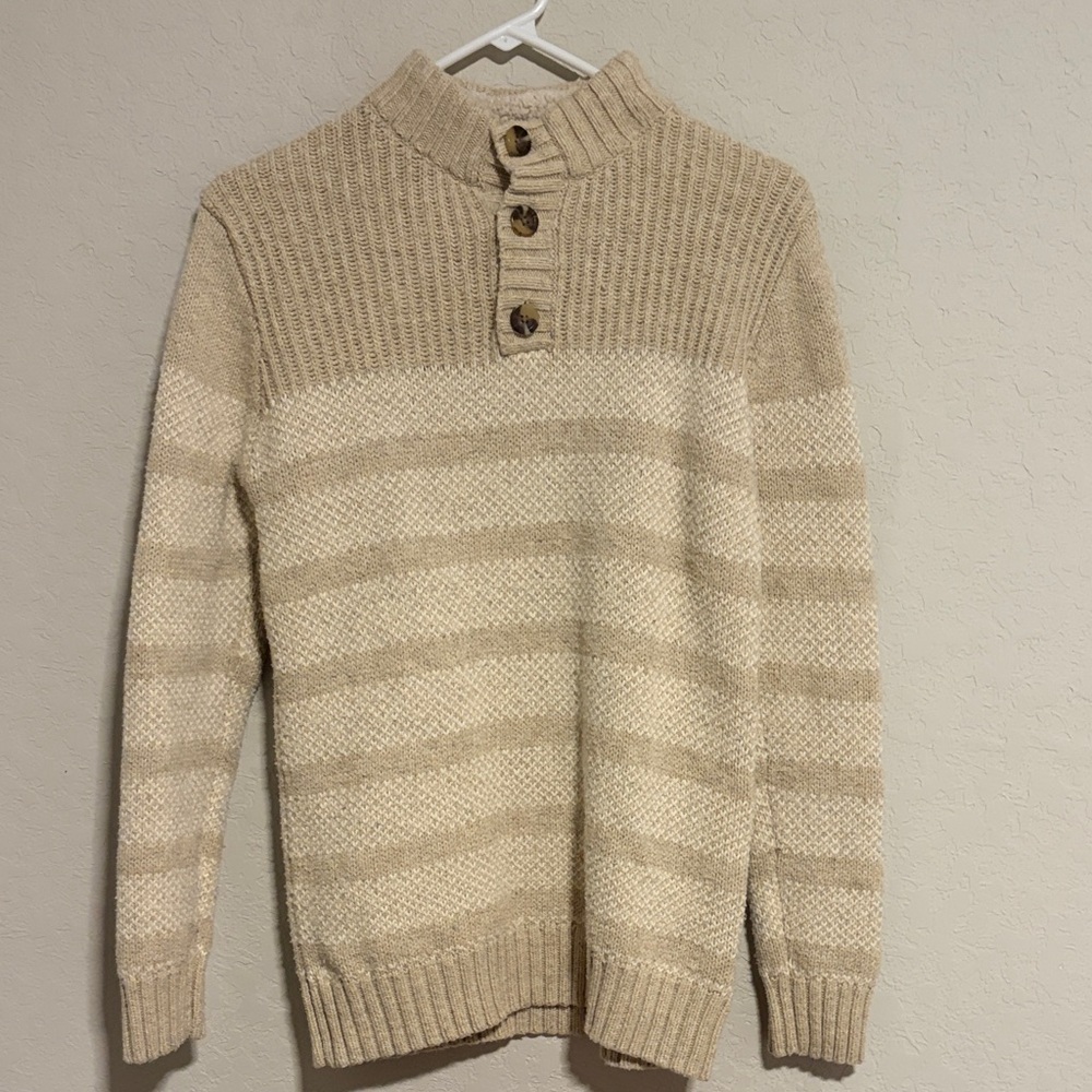 Cat & Jack Beige Striped Kids Sweater